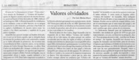 Valores olvidados  [artículo] Luis Merino Reyes.