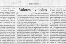 Valores olvidados  [artículo] Luis Merino Reyes.