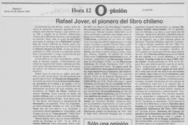 Rafael Jover, el pionero del libro chileno