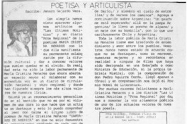 Poetisa y articulista  [artículo] Jenaro Gajardo Vera.