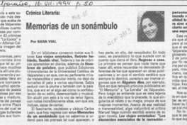Memorias de un sonámbulo  [artículo] Sara Vial.