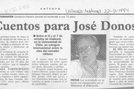 Cuentos para José Donoso  [artículo].