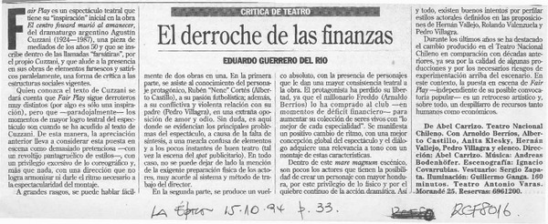 El derroche de las finanzas  [artículo] Eduardo Guerrero del Río.