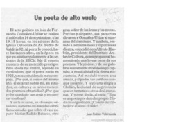 Un poeta de alto vuelo  [artículo] Juan Rubén Valenzuela.