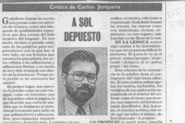 A sol depuesto  [artículo] Carlos Jorquera.