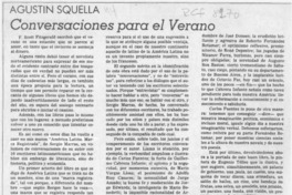 Conversaciones para el verano  [artículo] Agustín Squella Narducci.