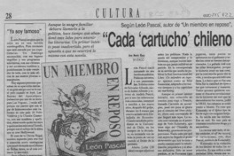 "Cada "cartucho" chileno oculta a un reventado"  [artículo] Ana María Risco.