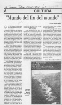"Mundo del fin del mundo"  [artículo] Ency Hernández Caballero.