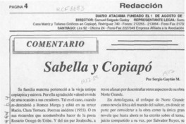 Sabella y Copiapó  [artículo] Sergio Gaytán M.