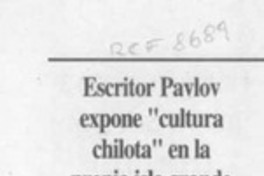 Escritor Pavlov expone "cultura chilota" en la propia isla grande  [artículo] José Becerra P.