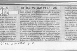 Religiosidad popular  [artículo].