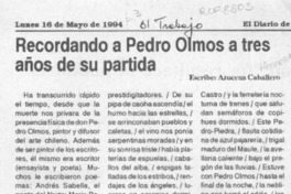 Recordando a Pedro Olmos a tres años e su partida  [artículo] Azucena Caballero.