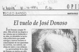 El vuelo de José Donoso  [artículo] Martín Ruiz.