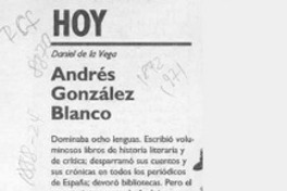 Andrés González Blanco  [artículo] Daniel de la Vega.
