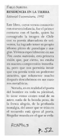 Residencia en la tierra  [artículo] Eugenio García-Díaz.