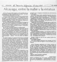 Alcayaga, entre la nube y la estatua  [artículo] Antonio Pedrals.