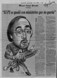 "El PS se quedó con ministerios que no quería"  [artículo] Rafael Gumucio.