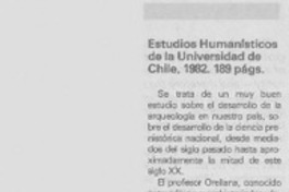 "Investigaciones y teorías en la arqueología de Chile"