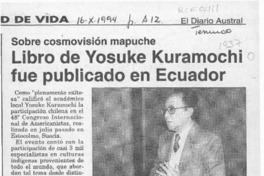 Libro de Yosuke Kuramochi fue publicado en Ecuador  [artículo].