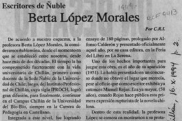 Berta López Morales  [artículo] C. R. I.