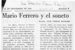 Mario Ferrero y el soneto  [artículo] José Vargas Badilla.
