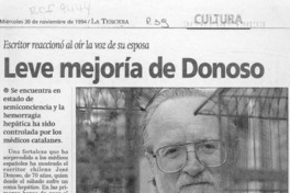 Leve mejoría de Donoso  [artículo] Sergio Molleda B.