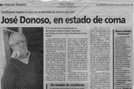 José Donoso, en estado de coma  [artículo] Sergio Molleda B.