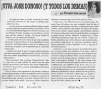 Viva José Donoso! (y todos los demás)  [artículo] Elizabeth Subercaseaux.