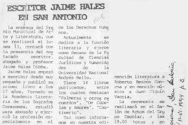Escritor Jaime Hales en San Antonio  [artículo].
