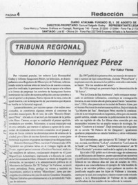 Honorio Henríquez Pérez  [artículo] Kadur Flores.