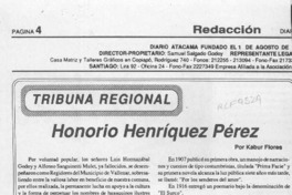 Honorio Henríquez Pérez  [artículo] Kadur Flores.