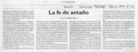 La fe de antaño  [artículo] Juan Guillermo Prado.