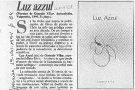 Luz azzul  [artículo] Luis Uribe.
