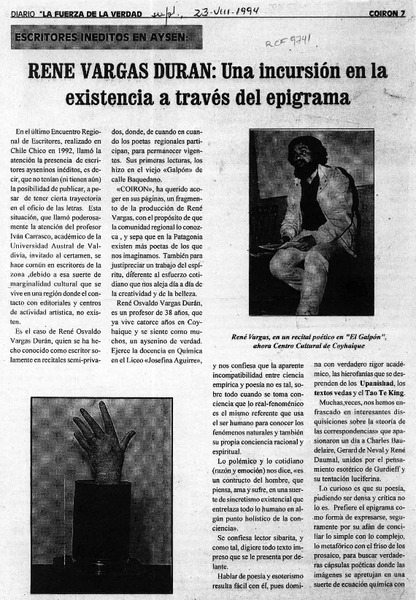 René Vargas Durán, una incursión en la existencia a través del epigrama  [artículo].