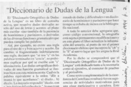 "Diccionario de dudas de la lengua"  [artículo].