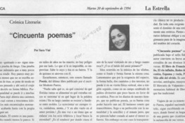 "Cincuenta poemas"  [artículo] Sara Vial.