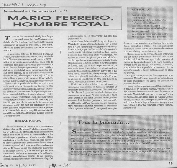 Mario Ferrero, hombre total