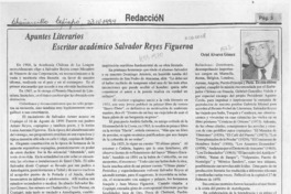 Escritor académico Salvador Reyes Figueroa  [artículo] Oriel Alvarez Gómez.