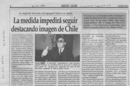 La medida impedirá seguir destacando imagen de Chile  [artículo].