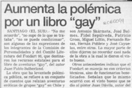 Aumenta polémica por un libro "gay"  [artículo].