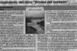 Lanzamiento del libro "Brotes del corazón"  [artículo] Adrián González Marchant.