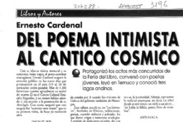 Del poema intimista al cántico cósmico  [artículo] Floridor Pérez.