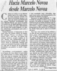 Hacia Marcelo Novoa desde Marcelo Novoa  [artículo] Víctor Rojas Farías.