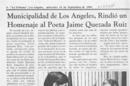 Municipalidad de Los Angeles, rindió un homenaje al poeta Jaime Quezada Ruiz  [artículo].