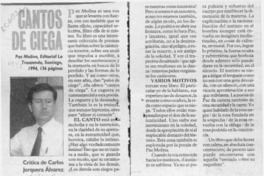 Cantos de ciega  [artículo] Carlos Jorquera Alvarez.