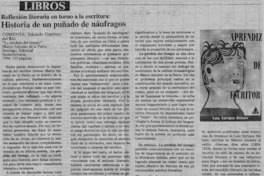 Historia de un Puñado de náufragos  [artículo] Eduardo Guerrero del Río.