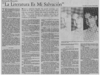 "La literatura es mi salvación"