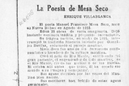 La poesía de Mesa Seco  [artículo] Enrique Villablanca.