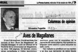 Aves de Magallanes  [artículo] Silvestre Fugellie.