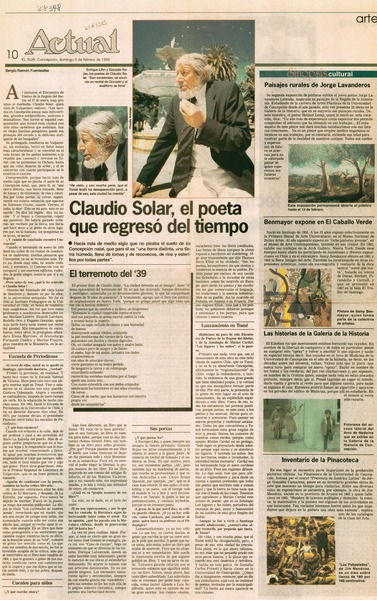 Claudio Solar, el poeta que regresó del tiempo